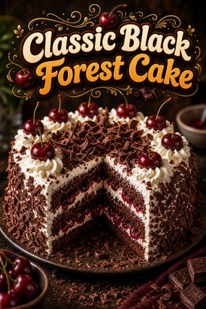 Classic Black Forest Cake with Kirsch-Soaked Cherries