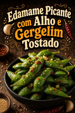 Edamame Picante com Alho e Gergelim Tostado