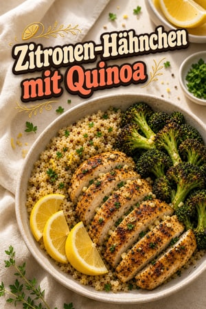 Zitronen-Knoblauch-Hähnchen & Quinoa-Bowls mit Brokkoli