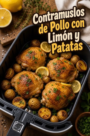 Contramuslos de Pollo con Limón y Patatas en Air Fryer