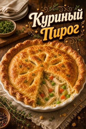 Классический домашний американский пирог с курицей