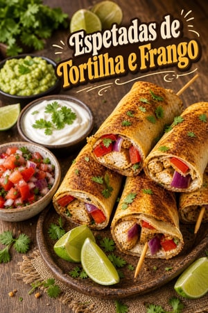 Espetadas de Tortilha na Freidora de Ar com Salsa Fresca