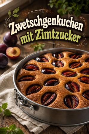 Klassische Spätsommer-Zwetschgentorte mit Zimtzucker