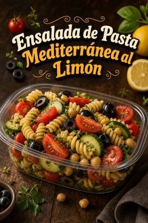 Ensalada de Pasta Mediterránea con Vinagreta de Limón