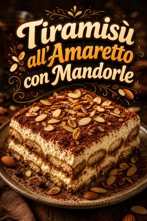 Tiramisù Vellutato all'Amaretto con Mandorle Tostate