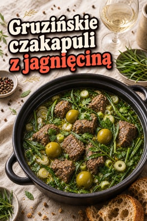 Autentyczne gruzińskie czakapuli – gulasz z jagnięciną i estragonem
