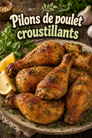 Pilons de poulet croustillants au four à l'ail et aux herbes