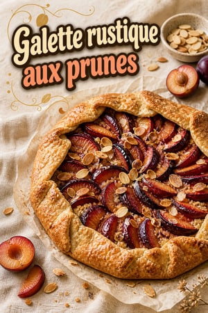 Galette rustique aux prunes et à la frangipane délicieuse