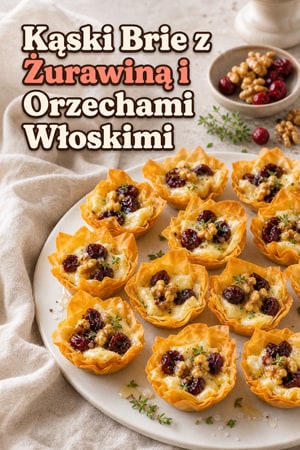 Kąski Brie z Żurawiną i Orzechami Włoskimi - Apetyczne Przekąski