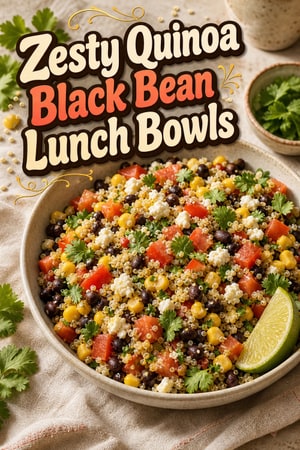 Zesty Quinoa and Black Bean School Lunch Power Bowls