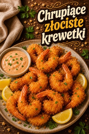 Chrupiące złociste krewetki w panierce Panko - przepis