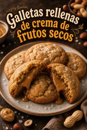 Galletas rellenas de crema de frutos secos y sal marina
