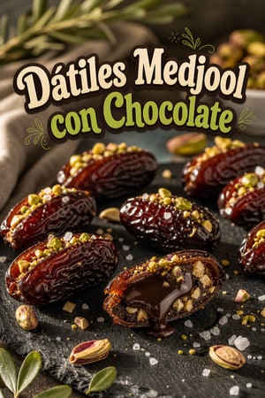 Dátiles Medjool rellenos de chocolate y frutos secos