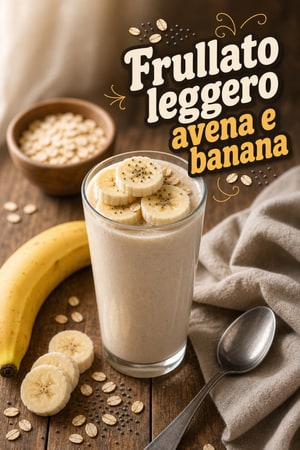 Bevanda mattutina leggera con avena, banana e yogurt