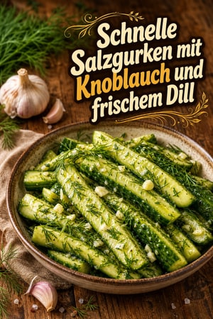 Schnelle Salzgurken mit Knoblauch und frischem Dill