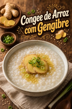 Congee de Arroz com Gengibre para Náuseas na Gravidez