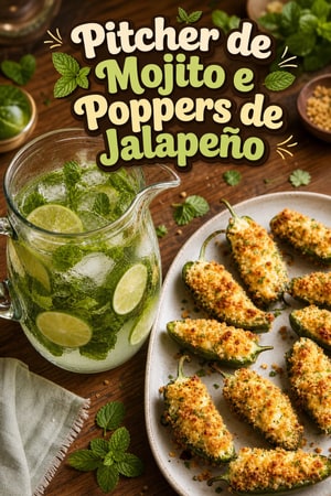 Pitcher de Mojito e Poppers de Jalapeño com Queijo para Sexta-feira