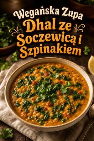 Wegańska Zupa Dhal ze Soczewicą i Szpinakiem