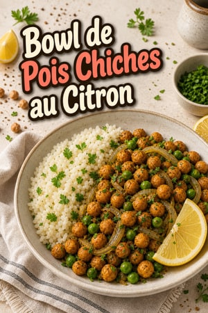 Bowl de Pois Chiches Rôtis au Citron et Herbes Savoureuses