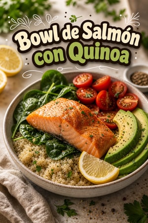 Bowl de Salmón con Quinoa y Espinacas Nutritivo