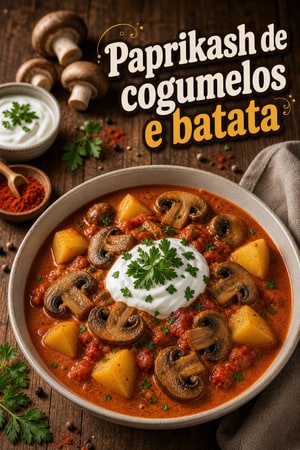 Paprikash de Cogumelos e Batata na Instant Pot com Sour Cream