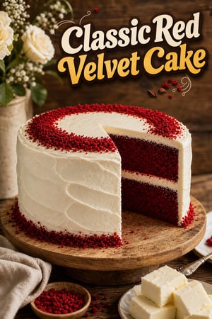 Classic Red Velvet Cake with Tangy Cream Cheese Frosting