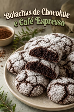 Bolachas de Chocolate e Espresso com Açúcar em Pó