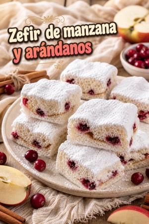 Zefir suave de manzana y arándanos con canela casero