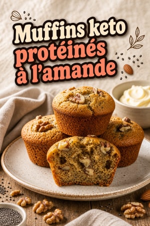 Muffins keto protéinés à la farine d'amande, œufs & chia