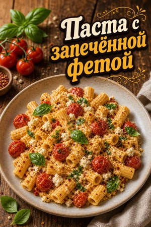 Легендарная паста с запеченной фетой и томатами черри