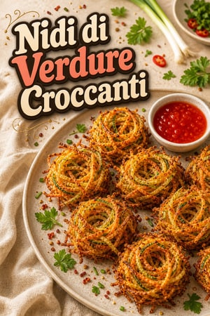 Nidi di Verdure Croccanti con Salsa Sweet Chili