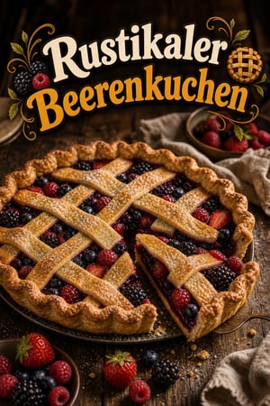 Rustikaler Beerenkuchen mit buttrigem, blättrigem Teig
