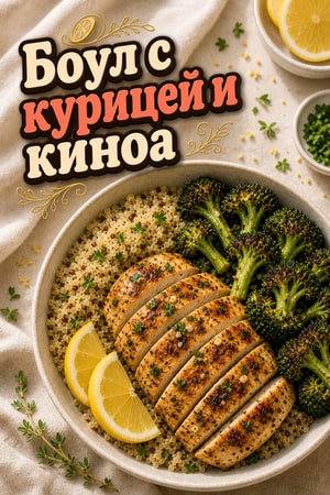 Курица с лимоном и киноа: полезный боул с брокколи