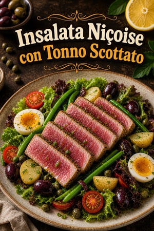 Insalata Niçoise Classica con Tonno Ahi Scottato