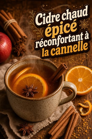 Cidre chaud épicé réconfortant à la cannelle et orange