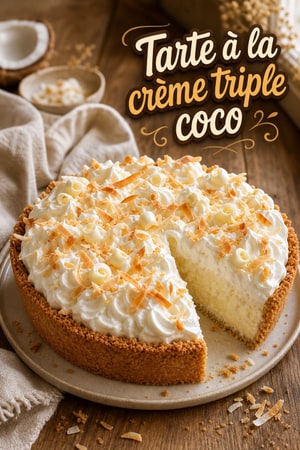 Tarte à la crème triple coco