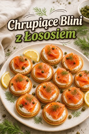 Chrupiące Pieczone Blini z Śmietaną i Łososiem Wędzonym