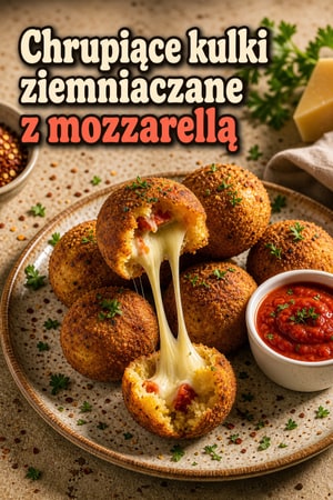 Chrupiące kulki ziemniaczane nadziewane mozzarellą