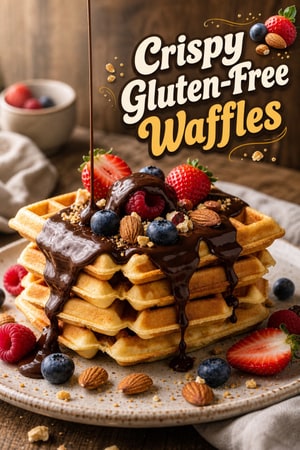 Crispy Gluten-Free Waffles with Dairy-Free Chocolate Sauce