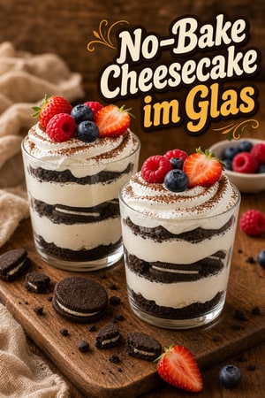 Schnelle No-Bake Cookies & Cream Cheesecake Parfaits
