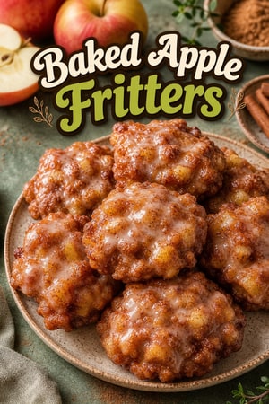 Baked Apple Fritters with Cinnamon Sugar Glaze