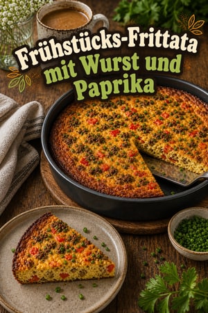 Schnelle Air Fryer Frühstücks-Frittata mit Wurst & Paprika