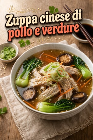 Zuppa cinese di pollo e verdure per salute equilibrata