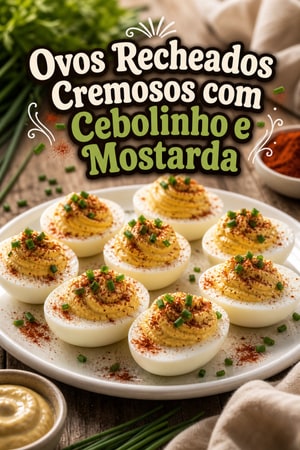 Ovos Recheados Cremosos com Cebolinho e Mostarda Dijon