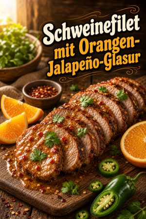Würziges Schweinefilet mit Jalapeño-Orangen-Glasur