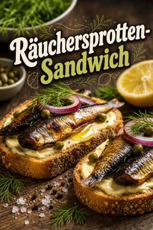 Räuchersprat-Sandwich mit Zitrone und Dill