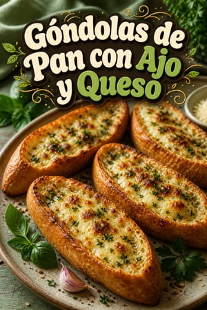 Góndolas de Pan con Ajo y Queso Parmesano al Horno