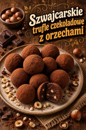Autentyczne szwajcarskie trufle czekoladowe z orzechami