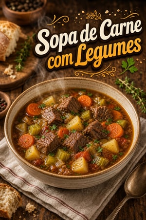 Sopa de Carne com Legumes à Antiga: Receita Caseira