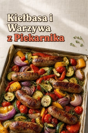 Pieczone Kielbasy i Warzywa z Ziołami na Jednej Blachie